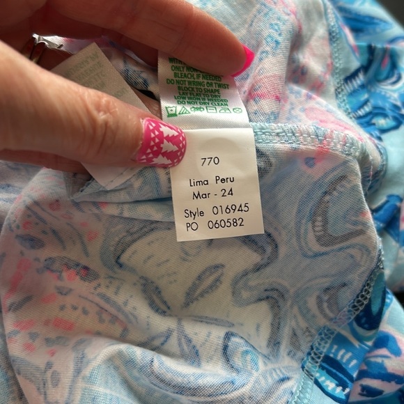 Lilly Pulitzer Dev Dress Multi Bahamas Beachcomber Blue Pink White Sz XS NEW - Picture 13 of 14